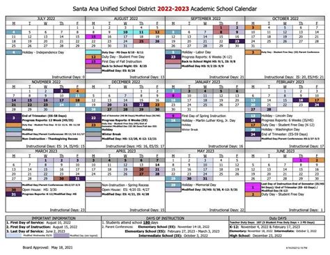 santa ana unified school district|santa ana school district calendar.